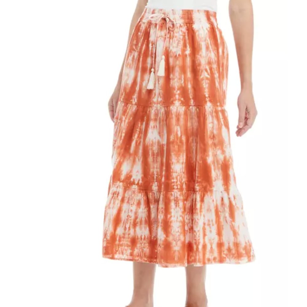 New Directions Women's Tiered Midi Skirt
